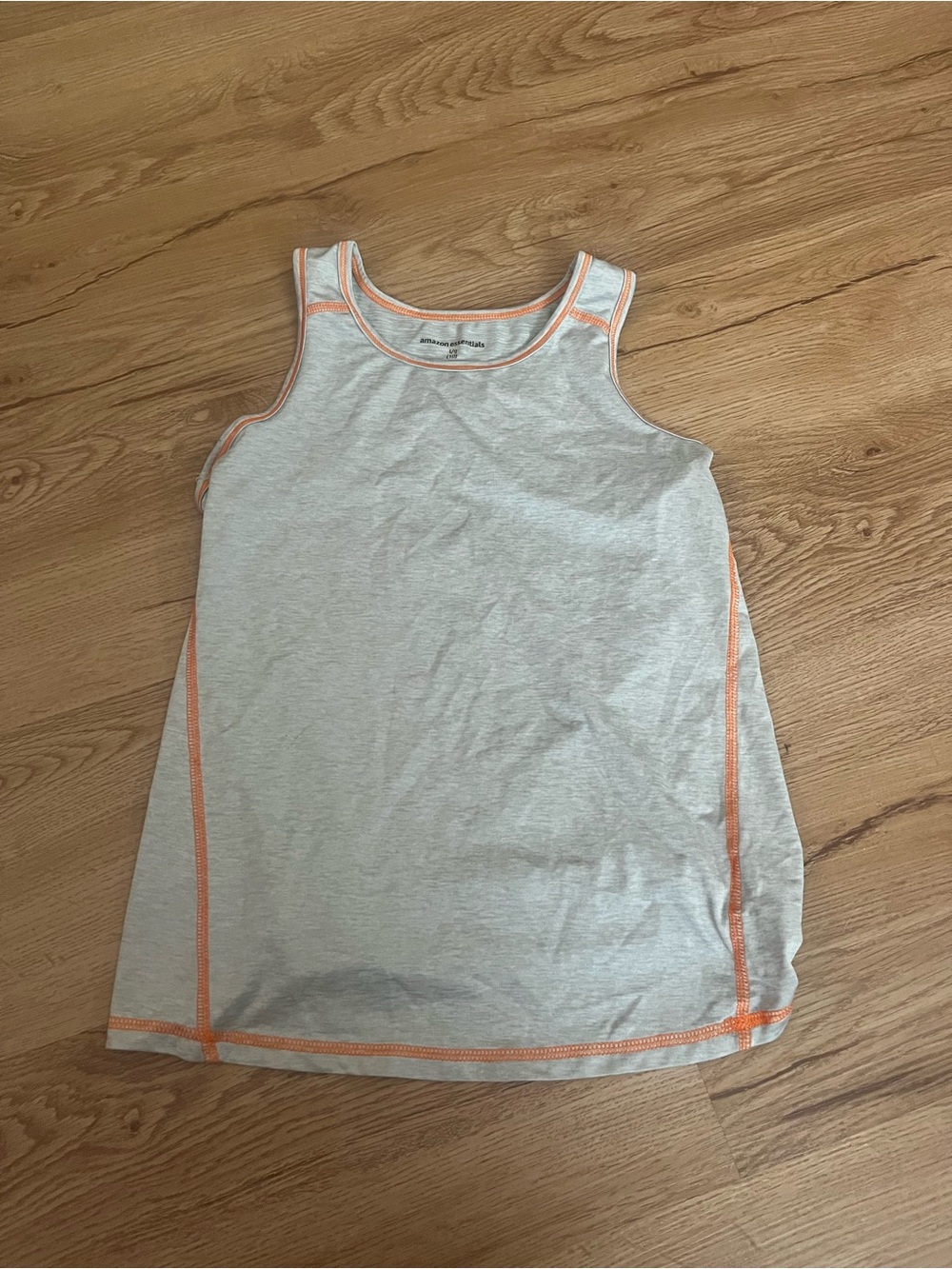 Girls Amazon Essentials Light Gray Tank with Orange Trim